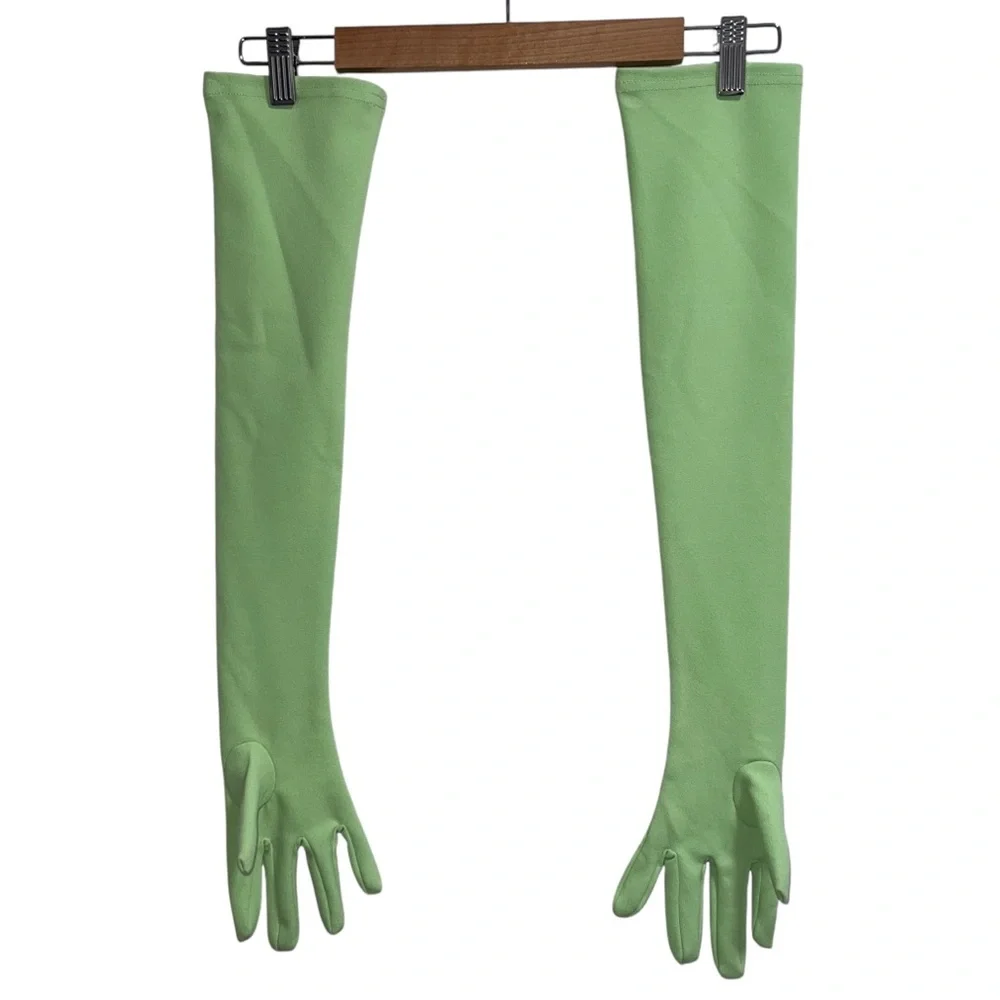 Miscreants London Strapless Cupid Mini Dress With Gloves In Mint Green